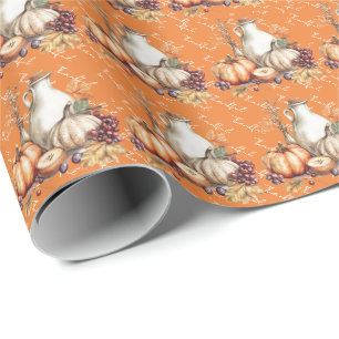 Papel De Presente Janto de Ação de Graças de Agrupamento Familiar
