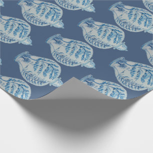 Papel De Presente Jar Ginger Azul e Branco