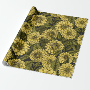 Papel De Presente Jardim Amarelo Dahlia