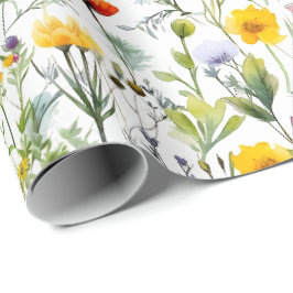 Papel De Presente Jardim Botânico Prado de Flores Silvestres Cottage