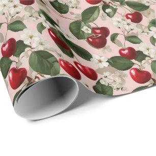 Papel De Presente Jardim Botânico Rosa de Cerejeira Vintage