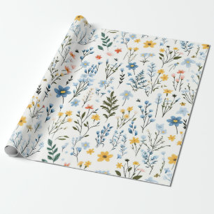 Papel De Presente Jardim Colorido Mínimo - Enfermeiro de Flores Selv