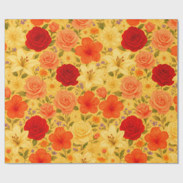 Papel De Presente Jardim da Harmonia – Miscelânea Floral em Aquarela