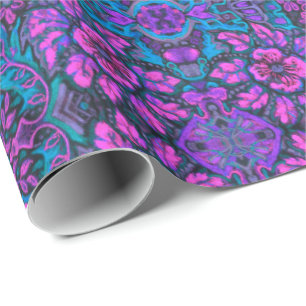 Papel De Presente Jardim das Flores Mágicas Padrão Árabe Boêmico