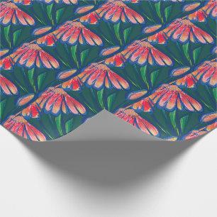 Papel De Presente Jardim de Arte da Flor da Paz Florais