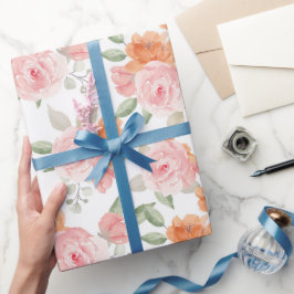 Papel De Presente Jardim de Bege de Pêssego
