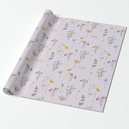 Papel De Presente Jardim de Casamento de Prado de Flores Silvestres 