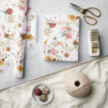 Papel De Presente Jardim de Flores Rústico Boho<br><div class="desc">Reúna seus convidados em estilo rústico moderno com este deslumbrante design de papel de embrulho de jardim floral boho. O tema perfeito para o verão,  outono e outono. Personalize-o facilmente com seus detalhes pessoais na frente e verso para torná-lo seu.</div>