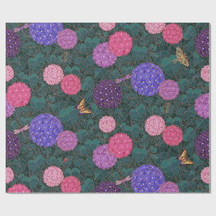 Papel De Presente Jardim de Hortênsias ao Luar Bronze Grande