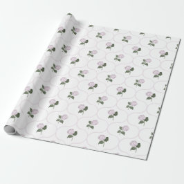 Papel De Presente Jardim de Hortênsias Rosas Treliça Floral