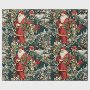 Papel De Presente Jardim de inverno dos papais noeis