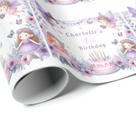 Papel De Presente Jardim de Leite Roxo Encantado - Aniversário