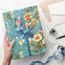 Papel De Presente Jardim de Lírio Dourado