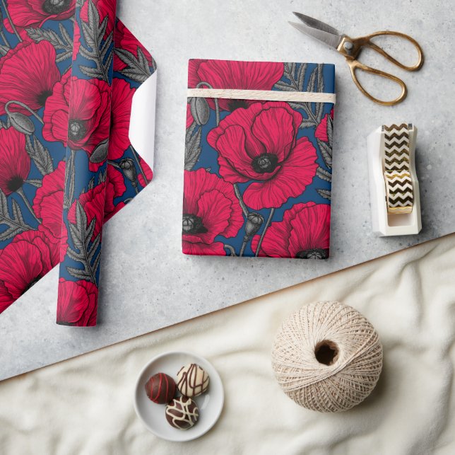 Papel De Presente Jardim de papoila noturno (Artesanato)