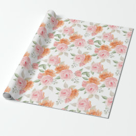 Papel De Presente Jardim de Pêssego
