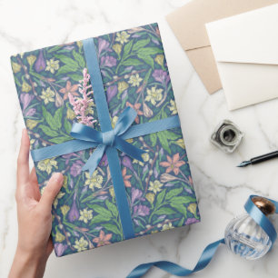 Papel De Presente Jardim de Primavera Dia das Mães Narcisos Crocósia