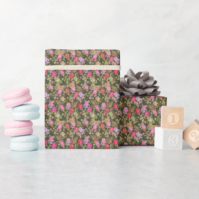 Papel De Presente Jardim de Protea (Chá de bebê)