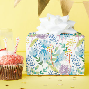 Papel De Presente Jardim de rosé violeta