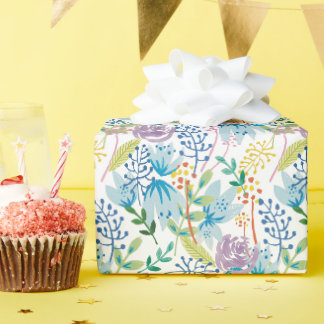 Papel De Presente Jardim de rosé violeta