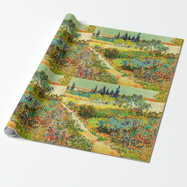 Papel De Presente Jardim de Vincent Van Gogh em Arles (Desenrolado)