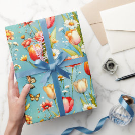 Papel De Presente Jardim do Céu Florido