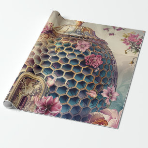 Papel De Presente Jardim Encantado das Abelhas Fantasia (7)