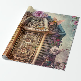 Papel De Presente Jardim Encantado das Abelhas Fantasia (9)
