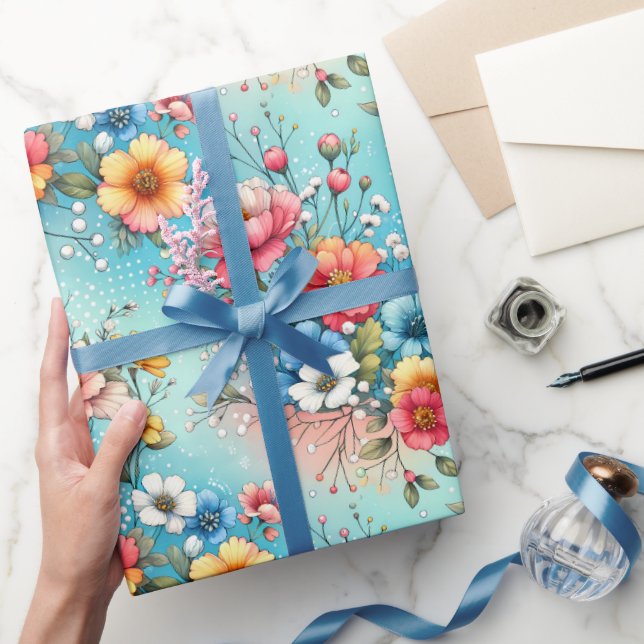 Papel De Presente Jardim Explosão de Cor (Presentear)