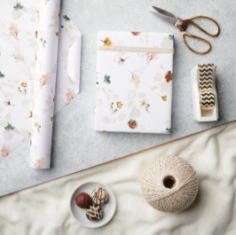 Papel De Presente Jardim Flor Chic Boho