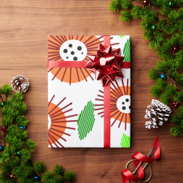 Papel De Presente Jardim Flor Scandi (Presente de Natal)