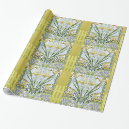 Papel De Presente Jardim Flor Vintage Nouveau