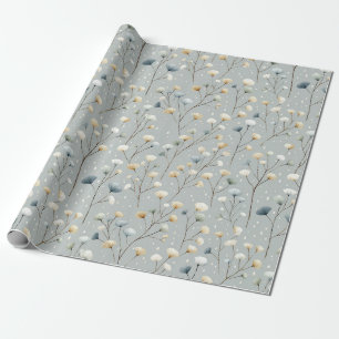 Papel De Presente Jardim Floral Sereno Padrão de Chuva (7)