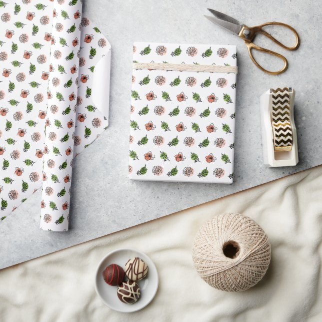 Papel De Presente Jardim Floral Suave (Artesanato)