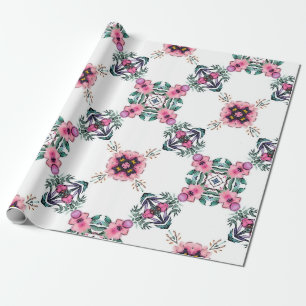 Papel De Presente Jardim geométrico