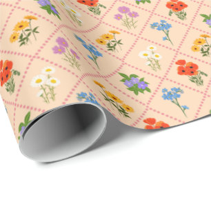 Papel De Presente Jardim Harlequim de Flores Silvestres