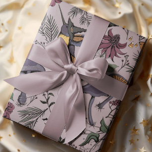 Papel De Presente Jardim Hummingbird Encantado Plum Spooky