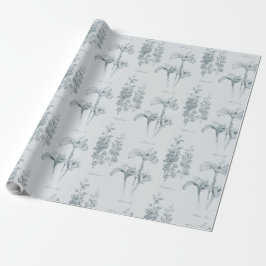 Papel De Presente Jardim Íris e Delfinium