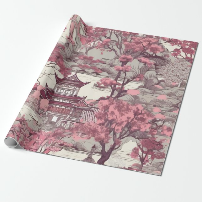 Papel De Presente Jardim Oriental (Desenrolado)