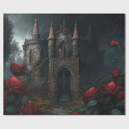 Papel De Presente Jardim Rosa do Cemitério Gótico