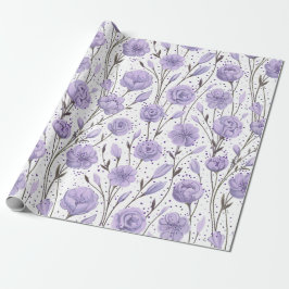 Papel De Presente Jardim Roxo
