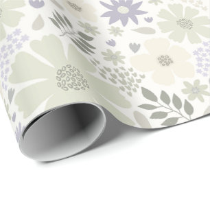 Papel De Presente Jardim sonhador roxo