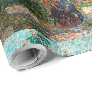 Papel De Presente Jardim Van Gogh em Montmartre com amantes