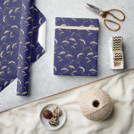 Papel De Presente Jardim Venenoso | Snakeroot azul e branco