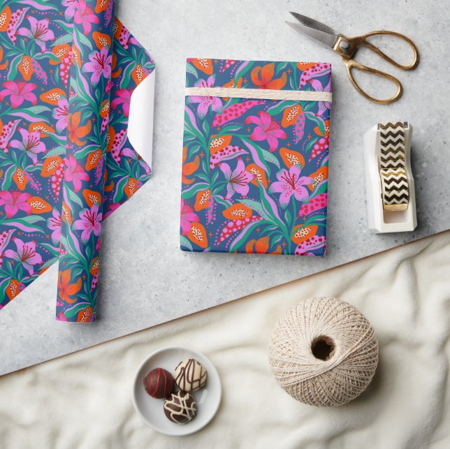 Papel De Presente Jardim Vibrante Botânico (Artesanato)
