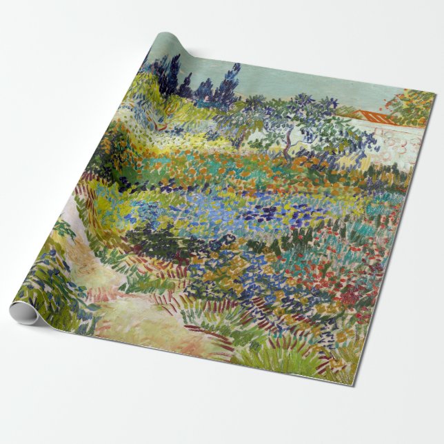 Papel De Presente Jardim Vincent van Gogh em Arles (Desenrolado)