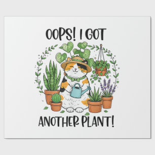 Papel De Presente Jardinagem Plantando Gato Oops Peguei Outra Planta
