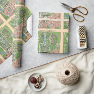 Papel De Presente Jardins de Versalhes, Vintage Restaurada 1920