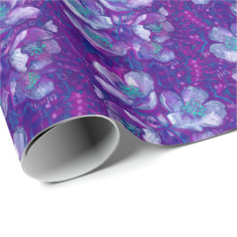 Papel De Presente Jasmine Bloom Vintage Fllower Floral Púrpura