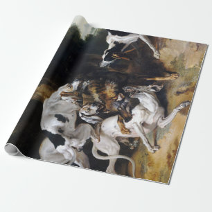 Papel De Presente Jean-Baptiste Oudry O Hallali do Lobo