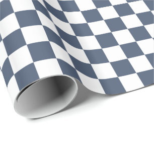 Papel De Presente Jeans de barra azul/branco verificados